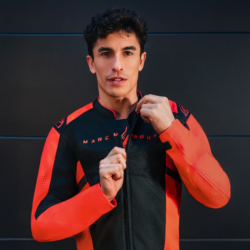 Chaqueta de moto Alpinestars T-SPS Air V2 MM93, colección flúor, rojo-negro