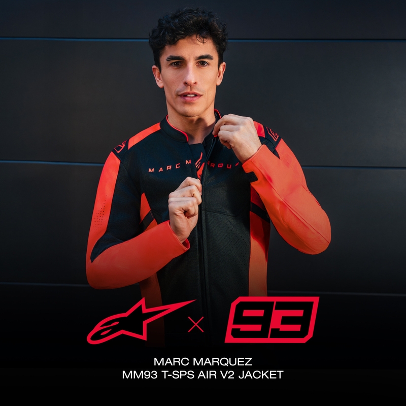 Chaqueta de moto Alpinestars T-SPS Air V2 MM93, colección flúor, rojo-negro