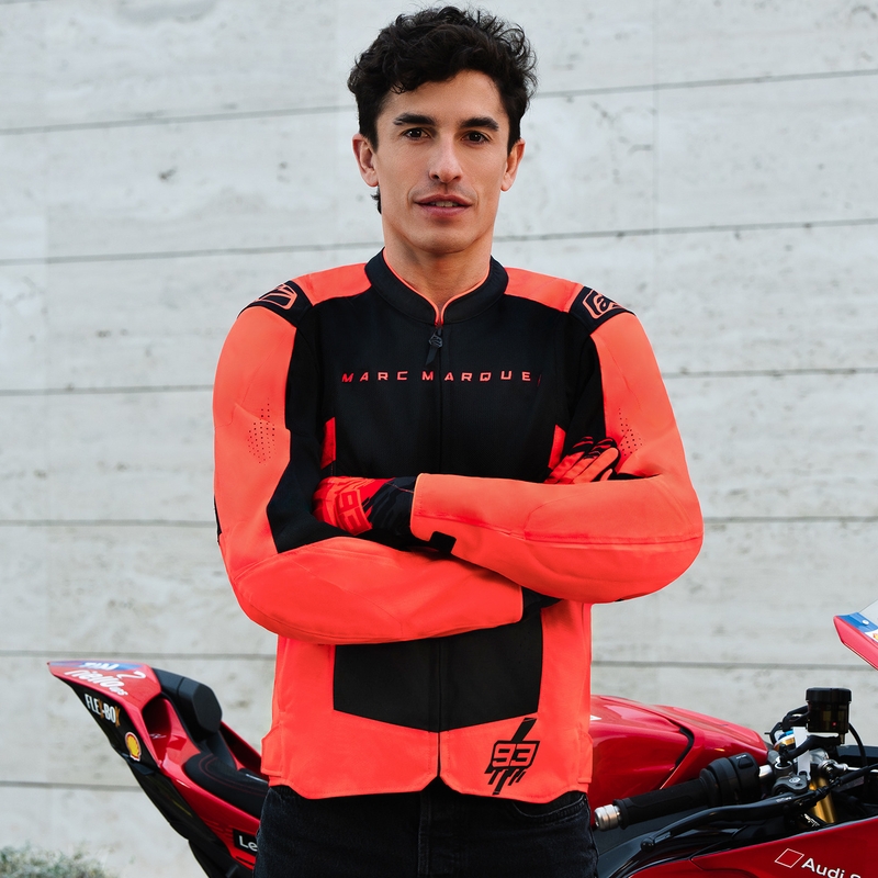 Chaqueta de moto Alpinestars T-SPS Air V2 MM93, colección flúor, rojo-negro