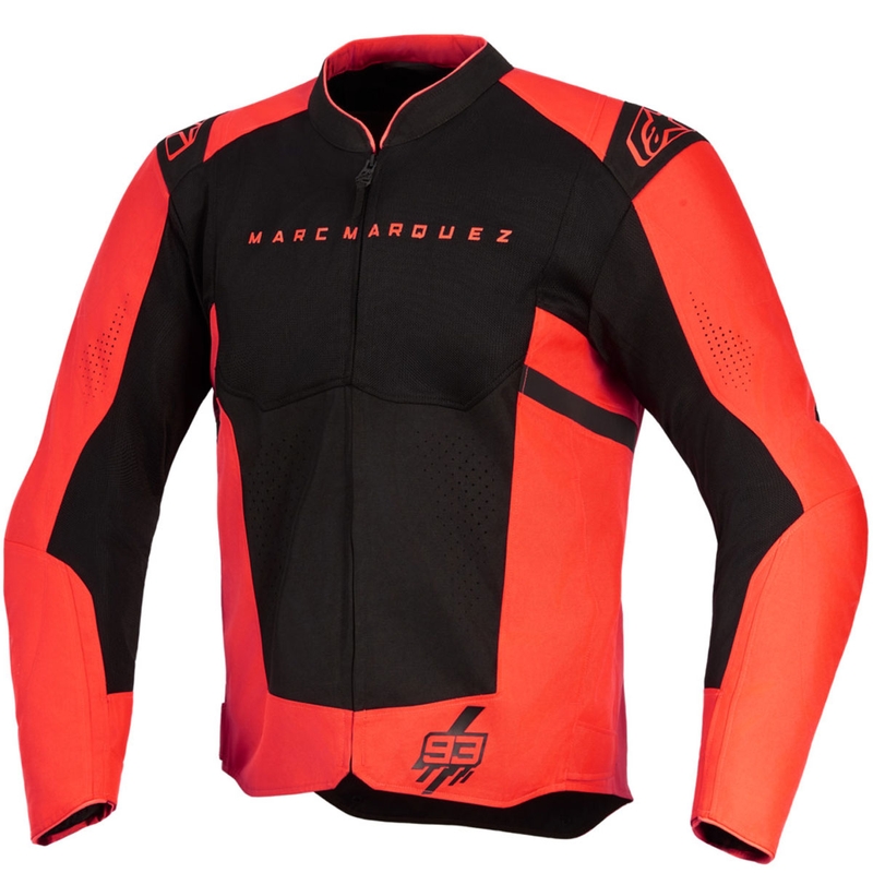 Chaqueta de moto Alpinestars T-SPS Air V2 MM93, colección flúor, rojo-negro