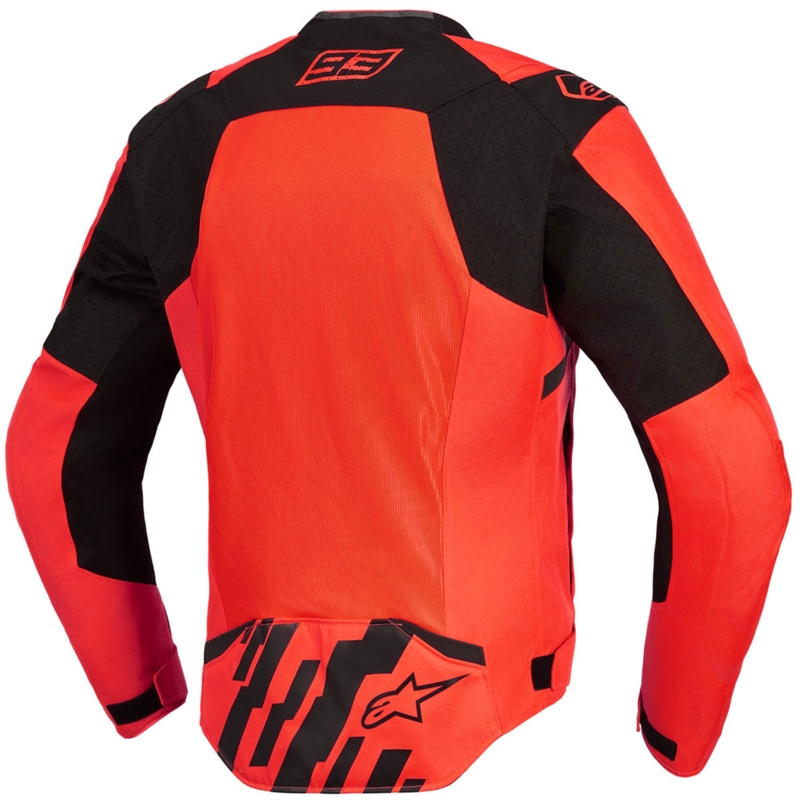 Chaqueta de moto Alpinestars T-SPS Air V2 MM93, colección flúor, rojo-negro
