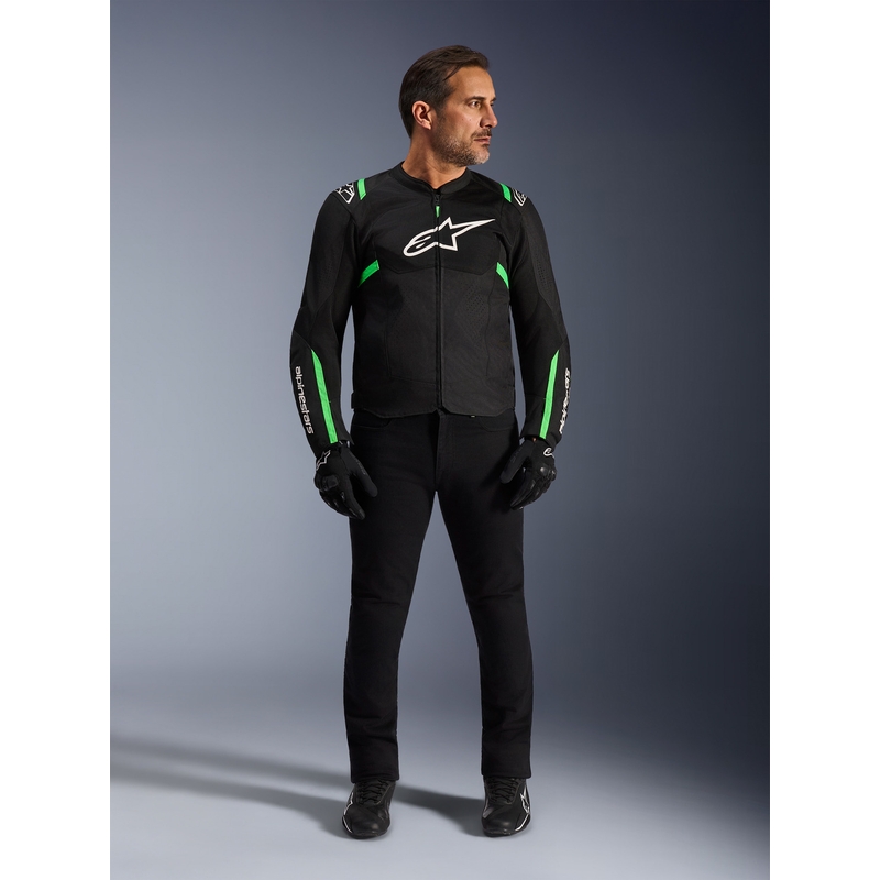 Chaqueta de moto Alpinestars T-SPS Air V2 negra-verde flúor
