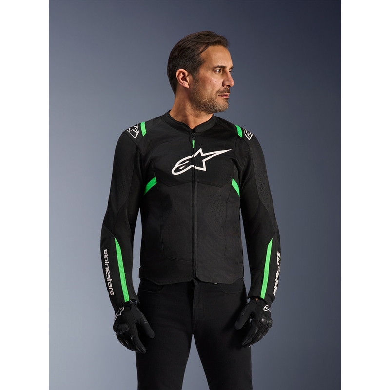 Chaqueta de moto Alpinestars T-SPS Air V2 negra-verde flúor