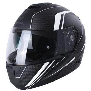 Casco de moto abatible RSA Rival negro-gris-blanco en oferta - segunda calidad liquidación - II. calidad