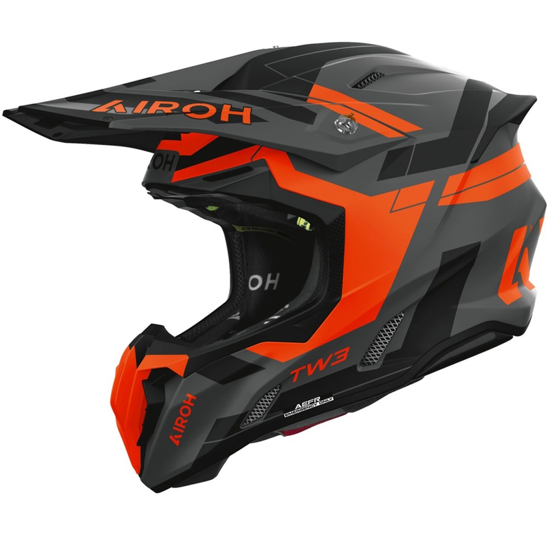 Casco de motocross Airoh Twist 3 Dynasty naranja flúor mate - II. calidad