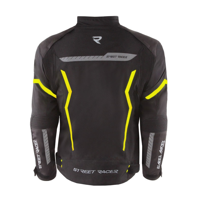 Chaqueta de moto Street Racer Flex Air negro-amarillo fluo - II. calidad
