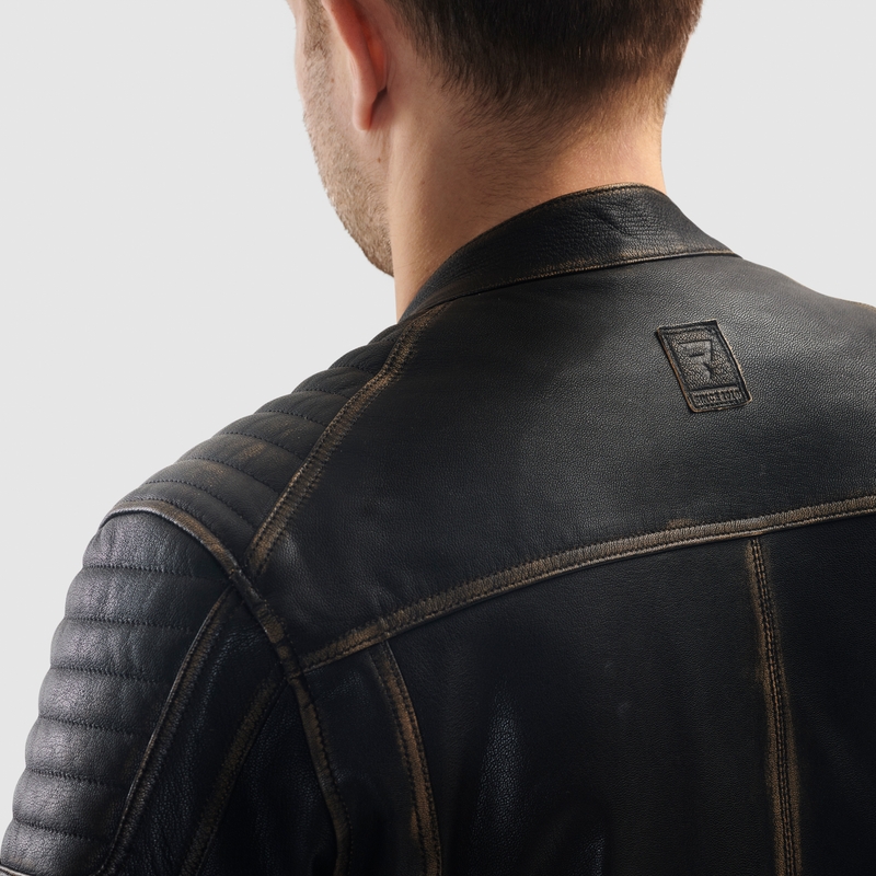Chaqueta de moto de cuero Rebelhorn Hunter II marrón - 2.ª calidad - II. calidad