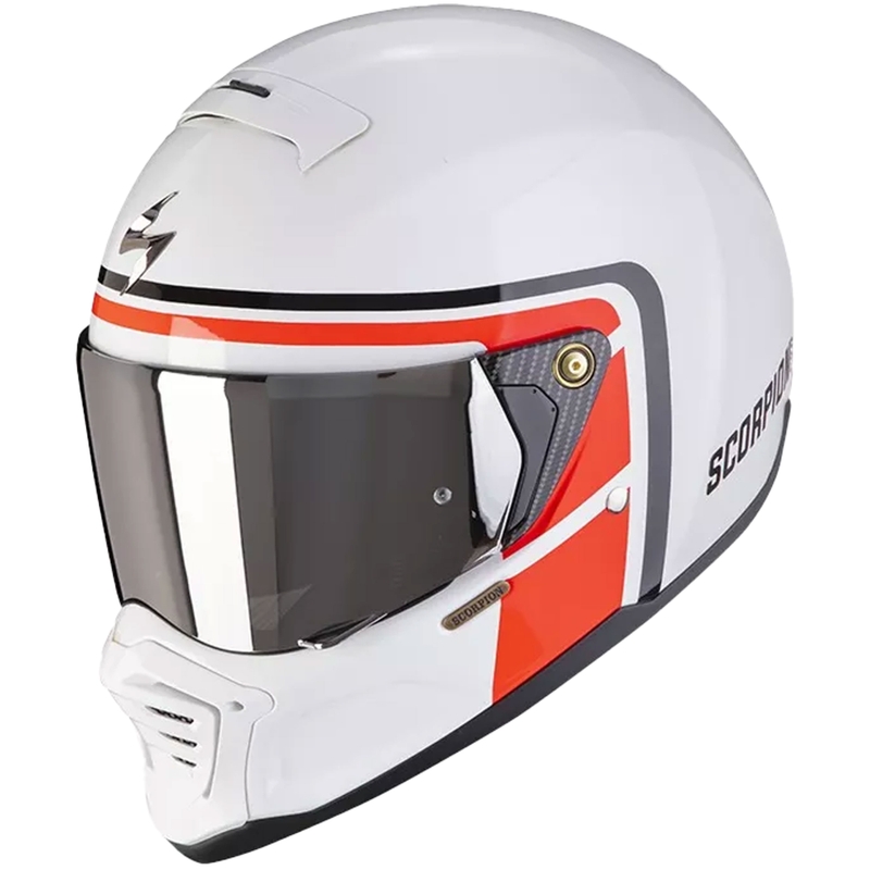 Casco de moto Scorpion EXO-HX1 NOSTALGIA blanco-rojo-negro - II. calidad