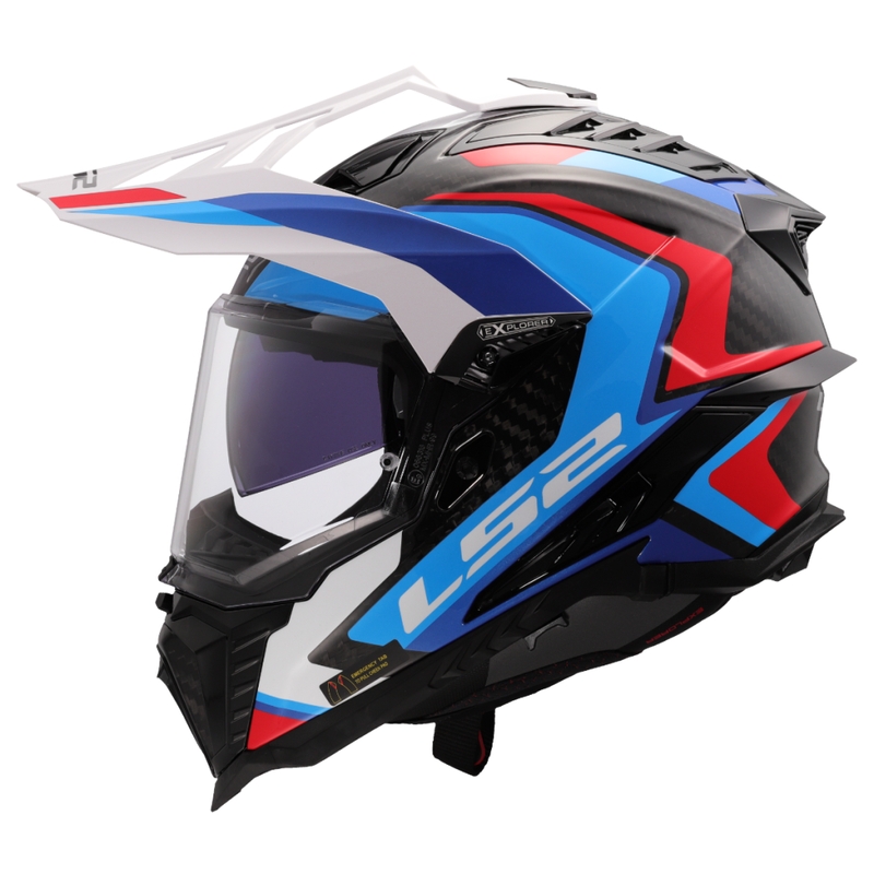 Casco de moto Enduro LS2 MX701 Explorer C Frontier II blanco-azul - 2.ª calidad - II. calidad