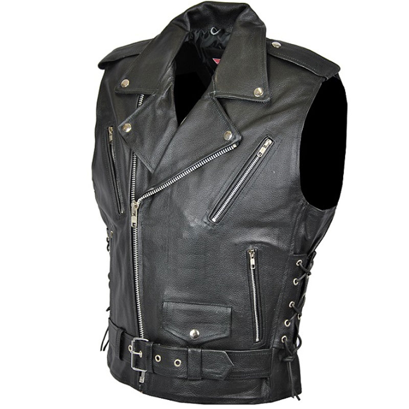 Chaleco de cuero para motociclista RSA Chopper