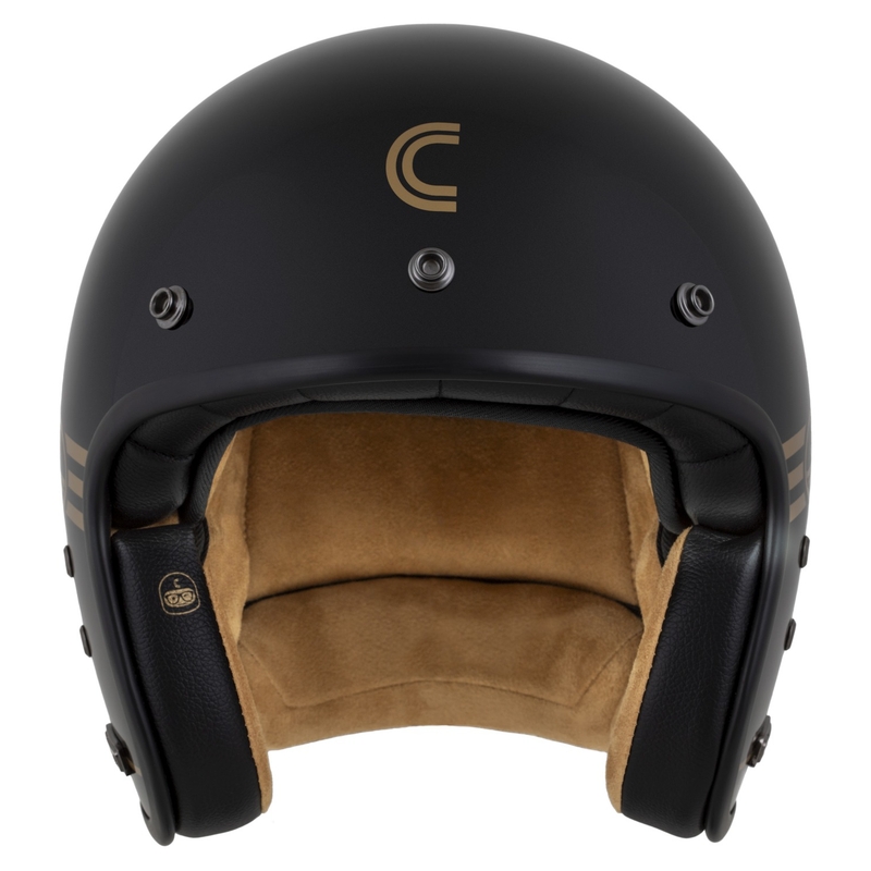 Casco abierto Cassida Eso Jawa Pérák negro perla-oro - II. calidad