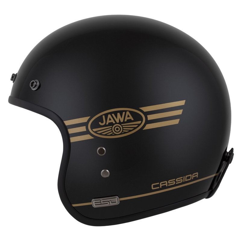 Casco abierto Cassida Eso Jawa Pérák negro perla-oro - II. calidad