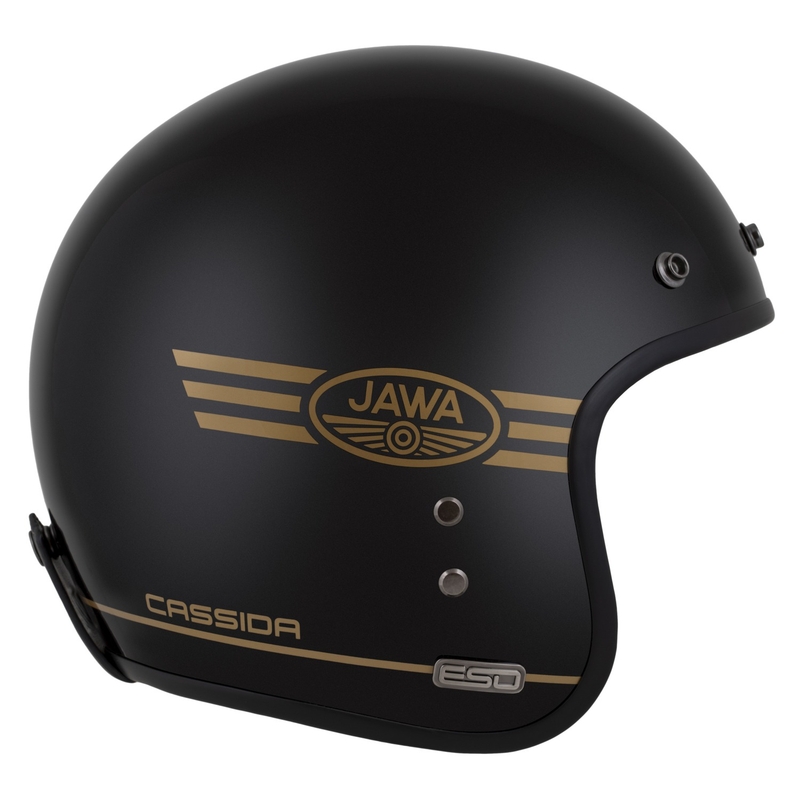 Casco abierto Cassida Eso Jawa Pérák negro perla-oro - II. calidad