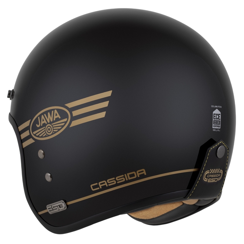 Casco abierto Cassida Eso Jawa Pérák negro perla-oro - II. calidad