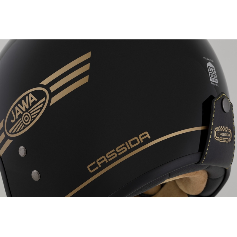 Casco abierto Cassida Eso Jawa Pérák negro perla-oro - II. calidad