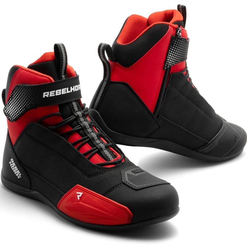 Botas de moto Rebelhorn Swift negras y rojas - 2.ª calidad - II. calidad