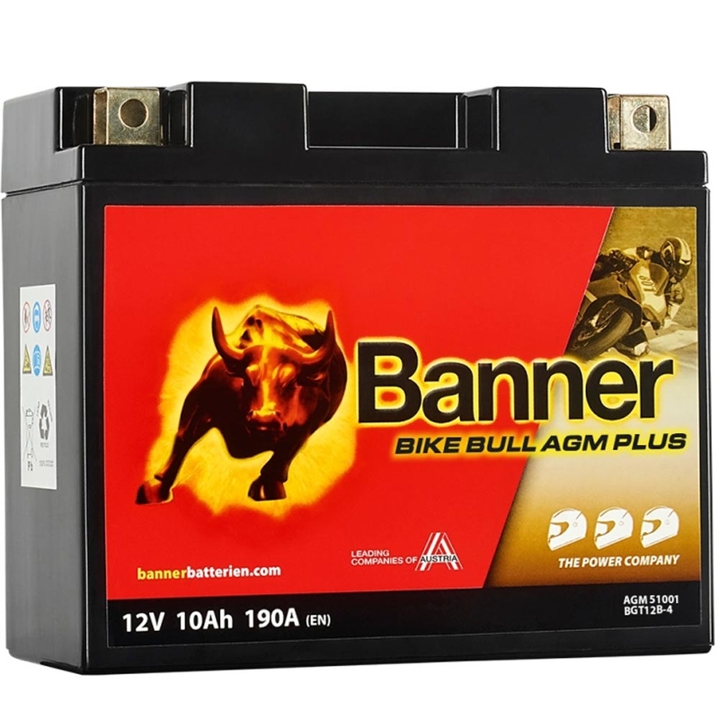 Batería AGM Banner Bike Bull AGM PLUS AGM PLUS 510 01 / BGT12B-4 - GT12B-4
