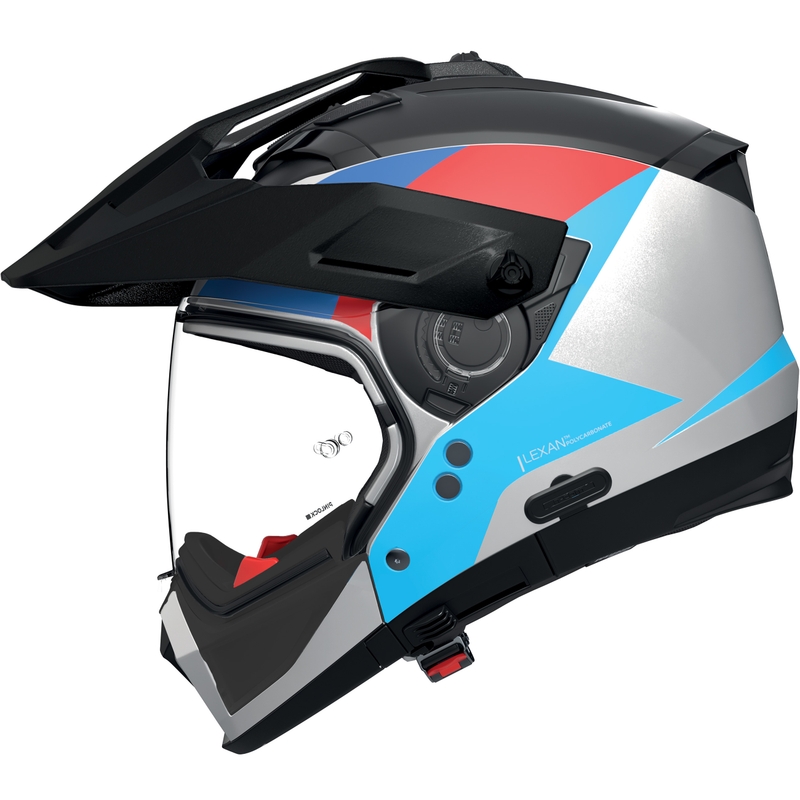 Casco modular de motocicleta Nolan N70-2 X Turbine 350 blanco-negro-azul-azul claro-rojo