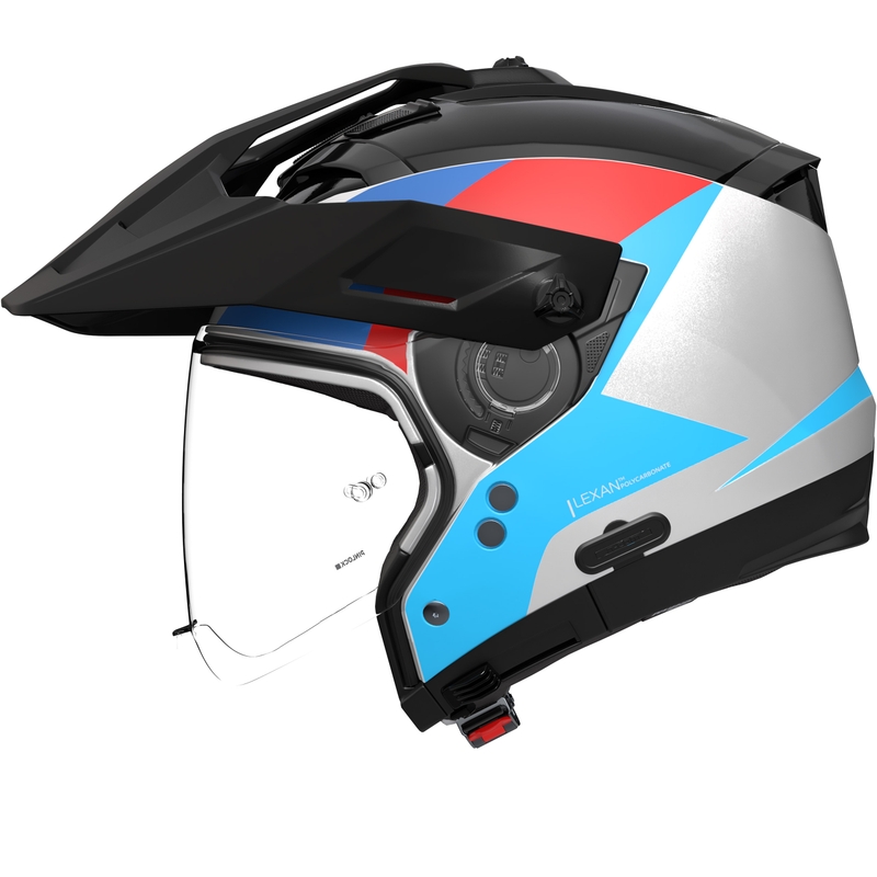 Casco modular de motocicleta Nolan N70-2 X Turbine 350 blanco-negro-azul-azul claro-rojo
