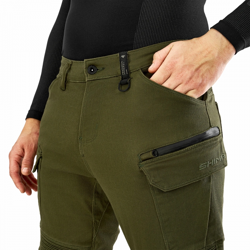 Pantalones de moto Shima Giro 3.0 Extended en color caqui