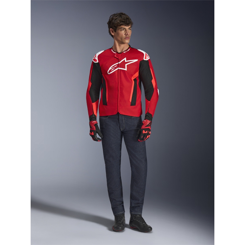 Chaqueta de moto Alpinestars T-GP Air rojo-rojo flúor-blanco-negro
