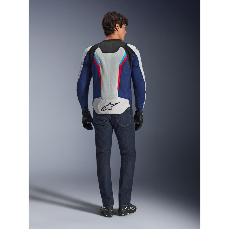 Chaqueta de moto Alpinestars AST V3 Air blanca-azul-roja-negra