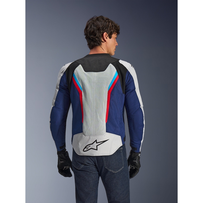 Chaqueta de moto Alpinestars AST V3 Air blanca-azul-roja-negra
