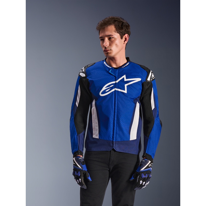 Chaqueta de moto Alpinestars T-GP Air azul-blanco-negro