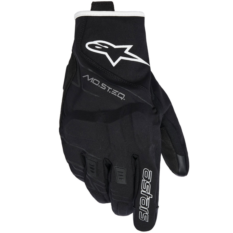 Guantes de moto impermeables Alpinestars MOBLAST, color negro-blanco roto.