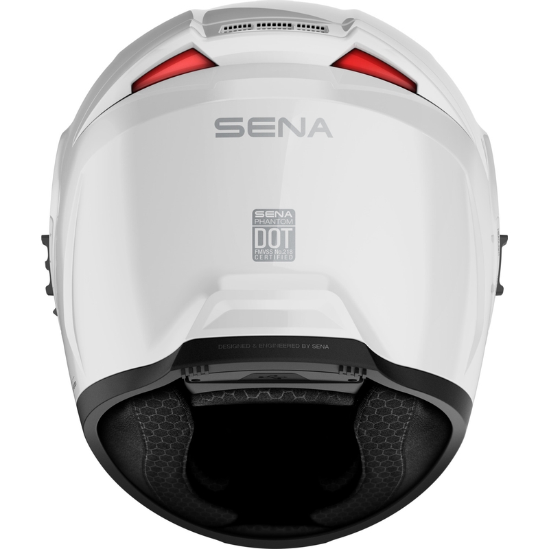 Casco integral de moto con auriculares SENA Phantom ANC blanco brillante
