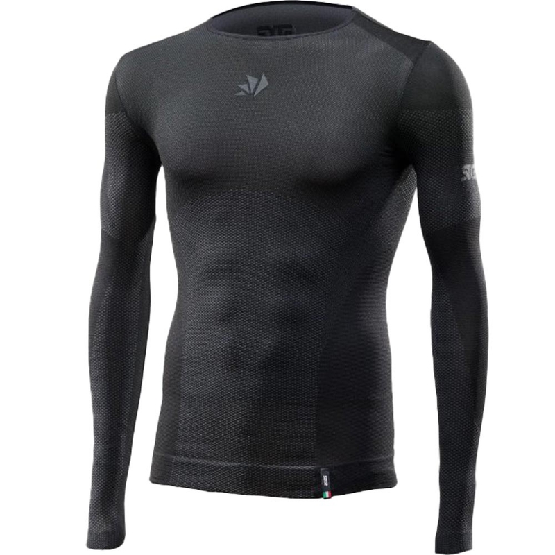 Camiseta funcional de manga larga SIXS BT TS2L V2, color negro-gris oscuro.
