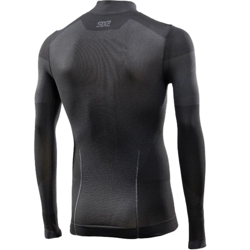 Camiseta funcional de manga larga SIXS BT TS3L V2, color negro-gris oscuro.