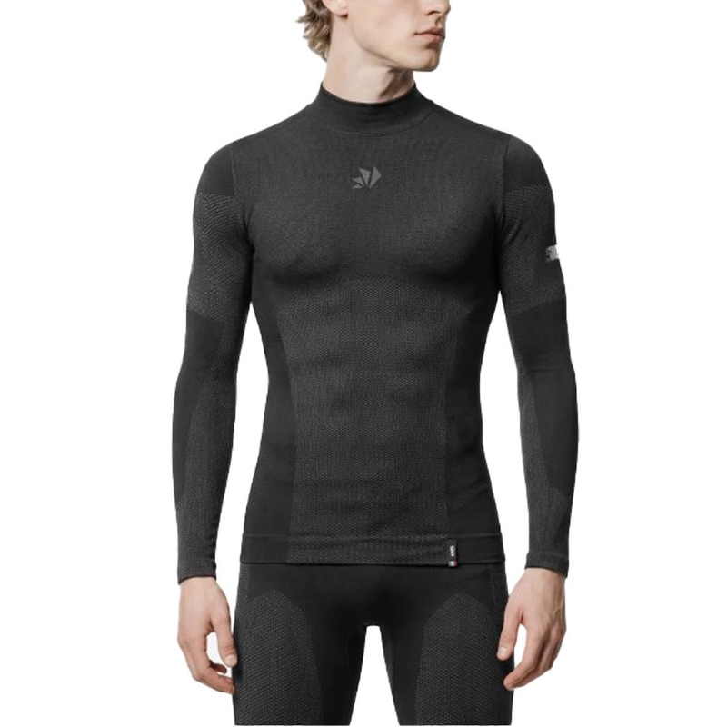 Camiseta funcional de manga larga SIXS BT TS3L V2, color negro-gris oscuro.