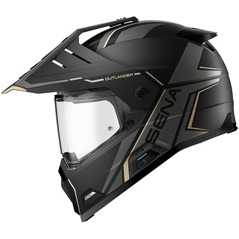 Casco Outlander Mesh con auriculares, SENA (Negro Mate)