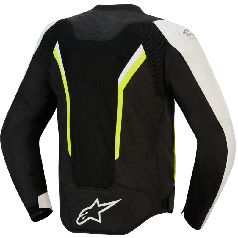 Chaqueta de moto Alpinestars AST V3 Air blanca-amarillo flúor-negra