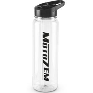 Botella de agua MotoZem de 750 ml transparente
