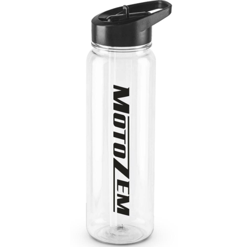 Botella de agua MotoZem de 750 ml transparente