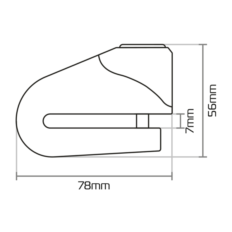 Candado de freno de disco Oxford Quartz Alarm XA10 amarillo-negro