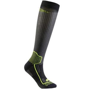 Calcetines funcionales hasta la rodilla SIXS LONG V3 negro carbono-amarillo