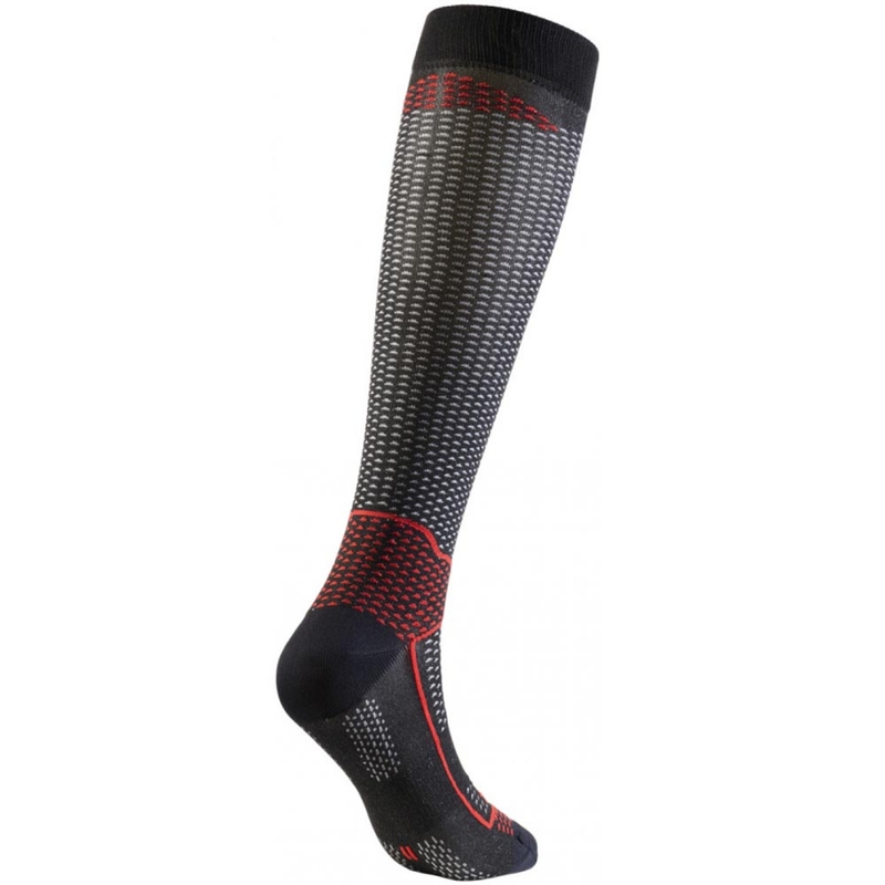 Calcetines funcionales hasta la rodilla SIXS LONG V3 negro carbono-rojo