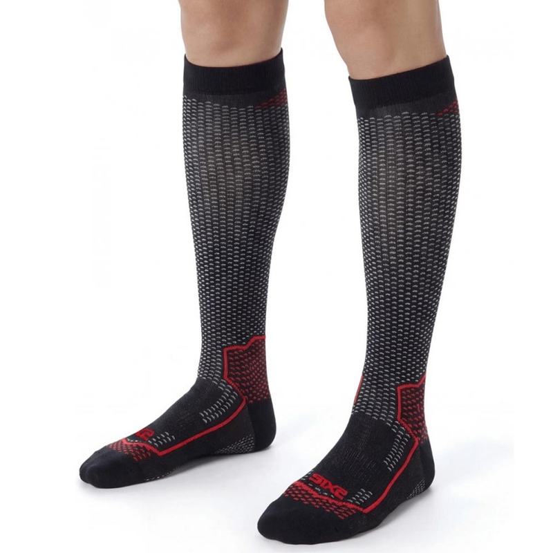 Calcetines funcionales hasta la rodilla SIXS LONG V3 negro carbono-rojo