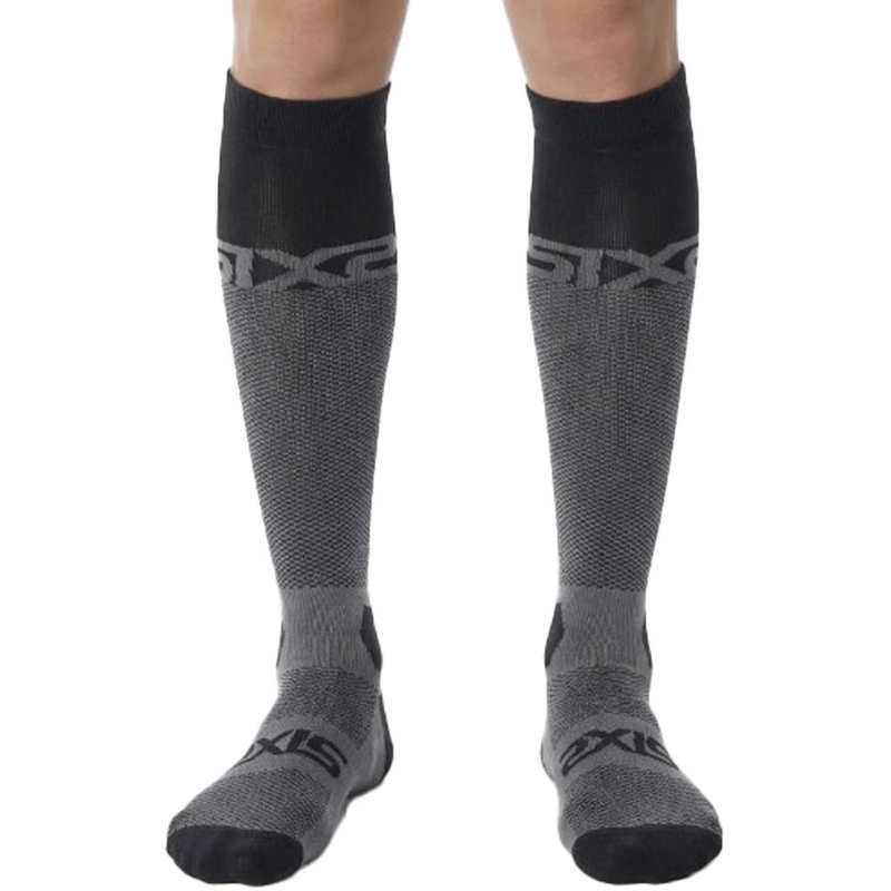 Calcetines funcionales hasta la rodilla SIXS LONG RACING V2 negro-gris