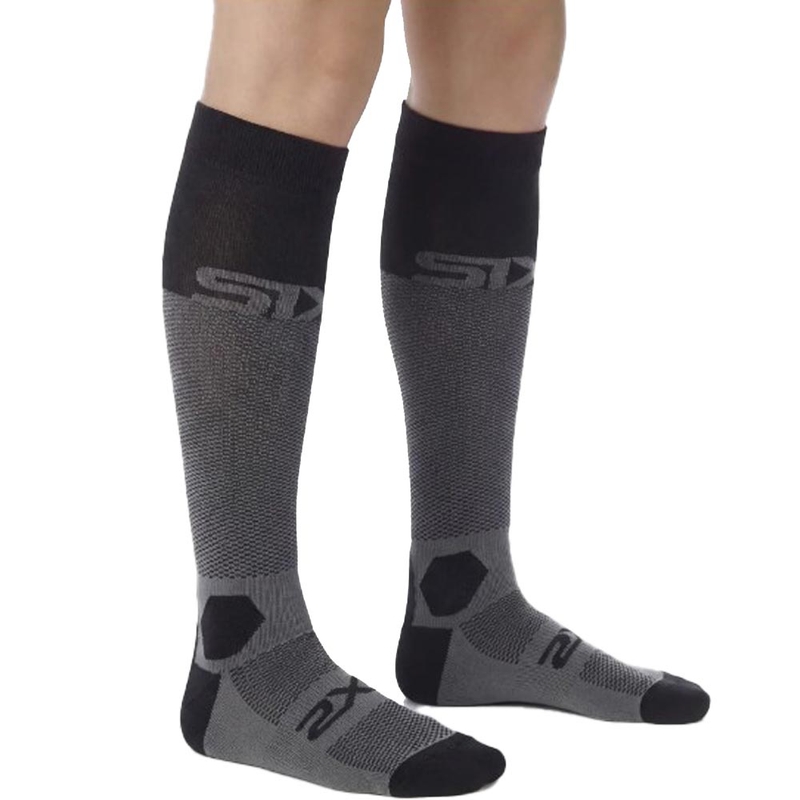 Calcetines funcionales hasta la rodilla SIXS LONG RACING V2 negro-gris