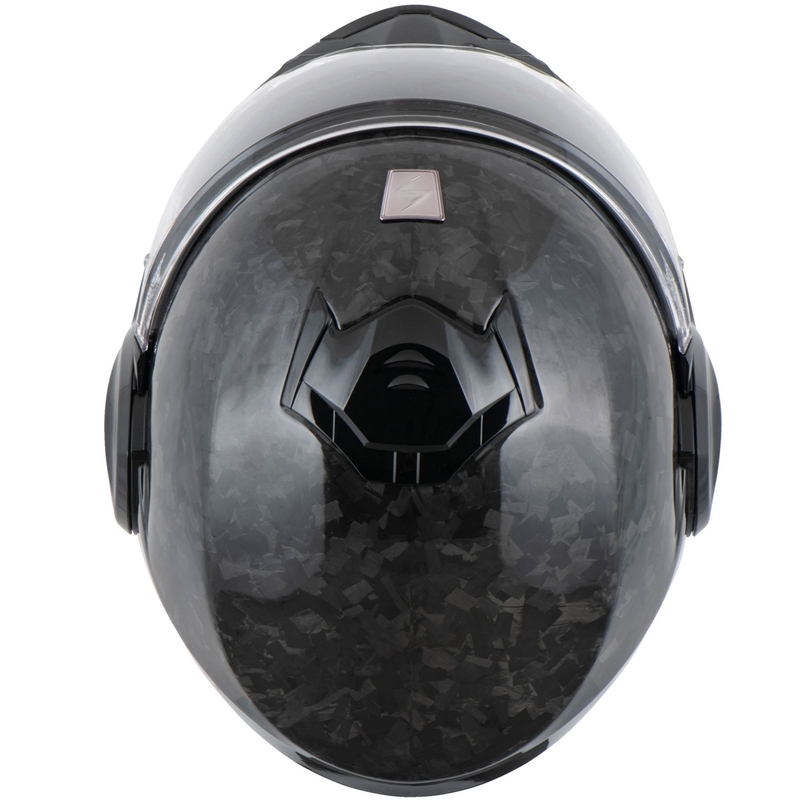 Casco de moto abatible Scorpion EXO-TECH EVO ONYX CARBON Solid, color negro.