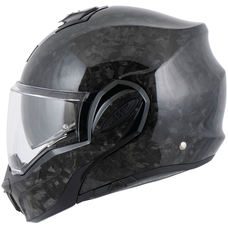 Casco de moto abatible Scorpion EXO-TECH EVO ONYX CARBON Solid, color negro.