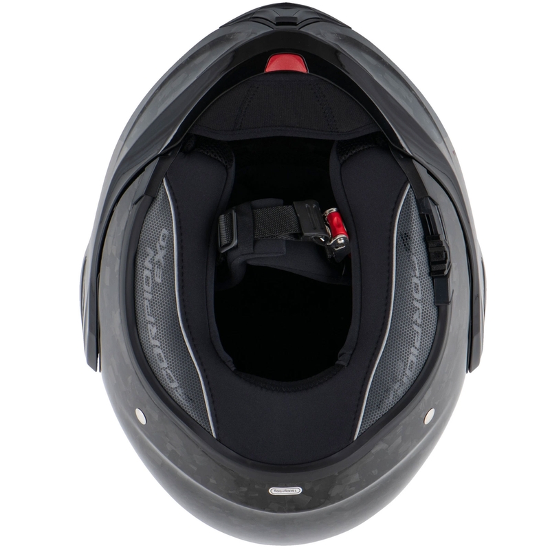 Casco de moto abatible Scorpion EXO-TECH EVO ONYX CARBON Solid, color negro.
