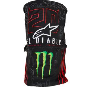 Braga para el cuello Alpinestars FQ20 Monster Collection, color negro, rojo flúor, azul y verde.
