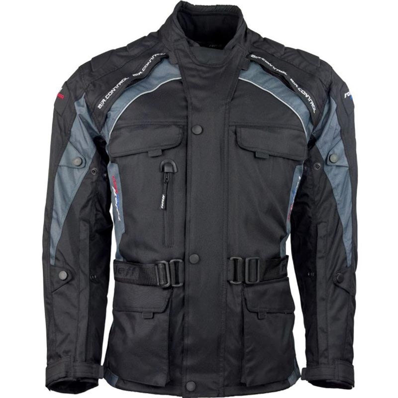 Chaqueta de moto Roleff Liverpool negra-gris