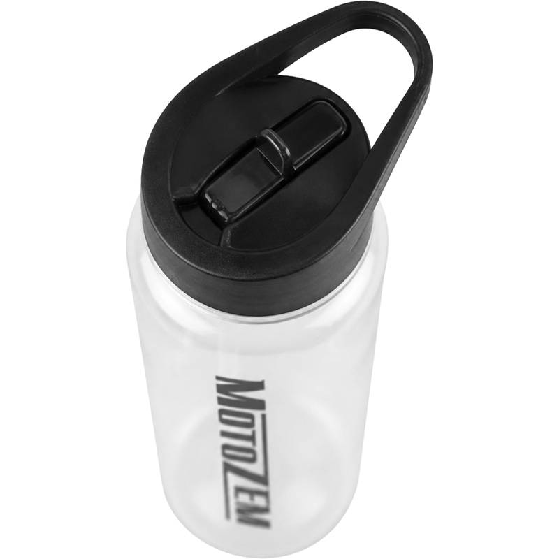 Botella de agua MotoZem de 750 ml transparente
