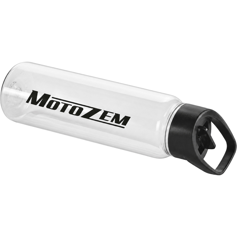 Botella de agua MotoZem de 750 ml transparente